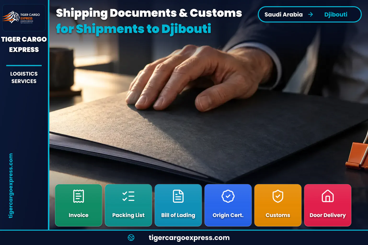 The shipping document file for Djibouti prepared early before arrival