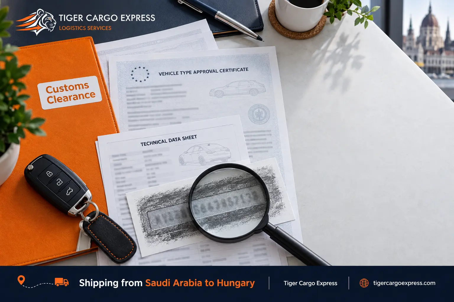 Documents required for shipping from Saudi Arabia to Hungary and the European type approval certificate