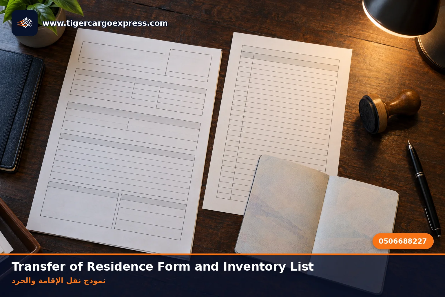 Documents required for shipping from Saudi Arabia to India, the Transfer of Residence form and inventory list