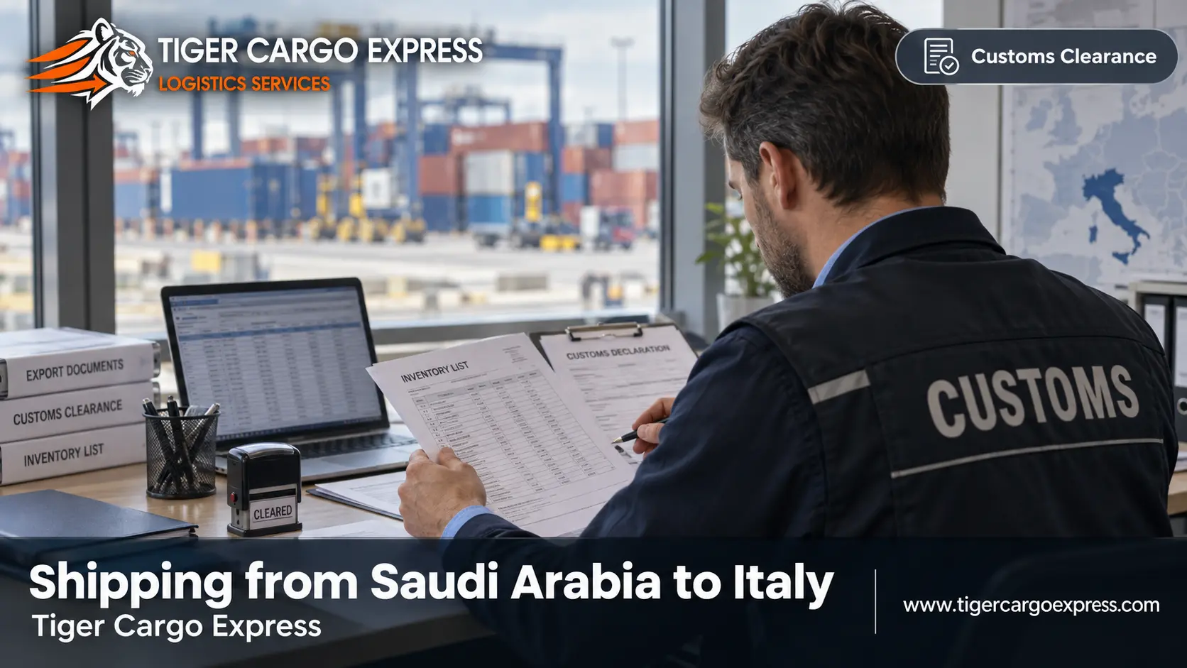 Documents required for shipping from Saudi Arabia to Italy and customs clearance