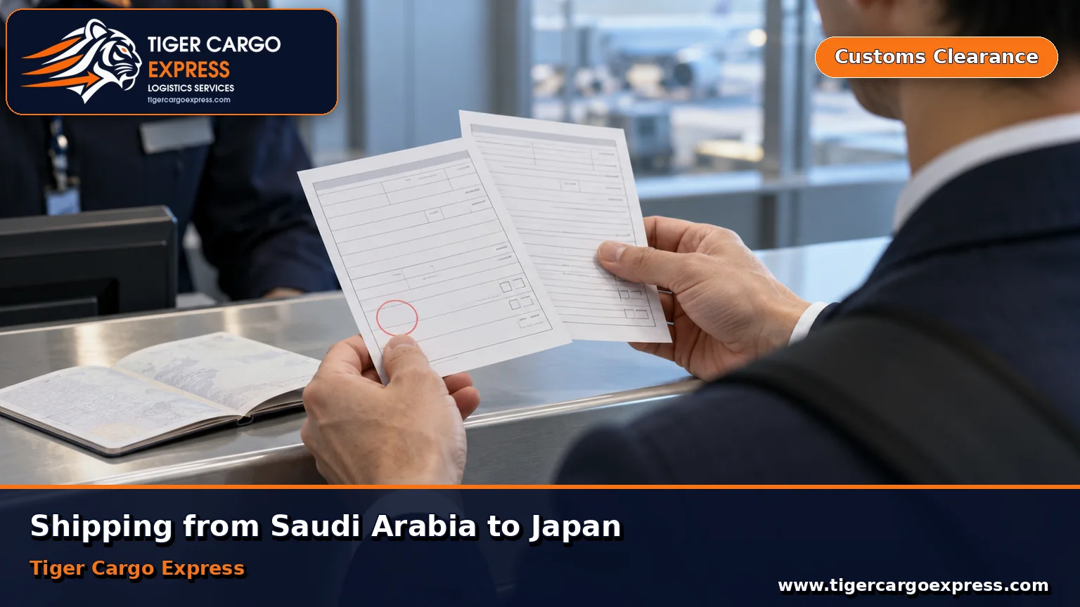 The sealed customs declaration for unaccompanied baggage on entry to Japan