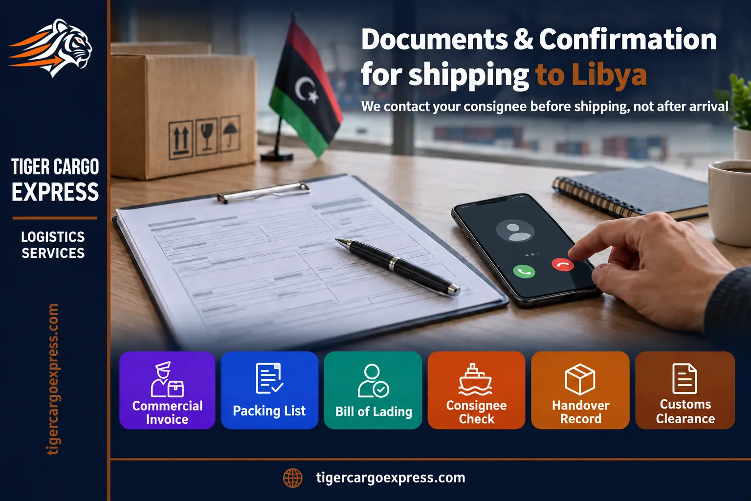 Documents and consignee confirmation for shipping from Saudi Arabia to Libya