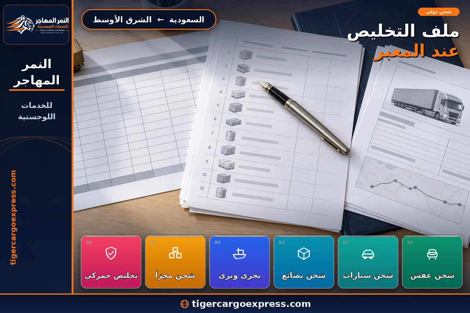 مستندات التخليص والمانيفست للنقل البرّي من السعودية إلى دول الشرق الأوسط