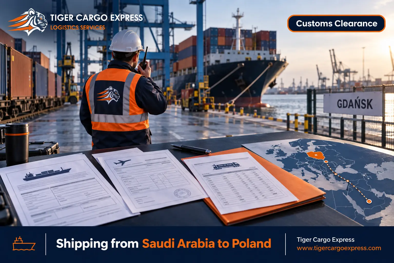 Documents required for shipping from Saudi Arabia to Poland and the sworn translation of vehicle papers