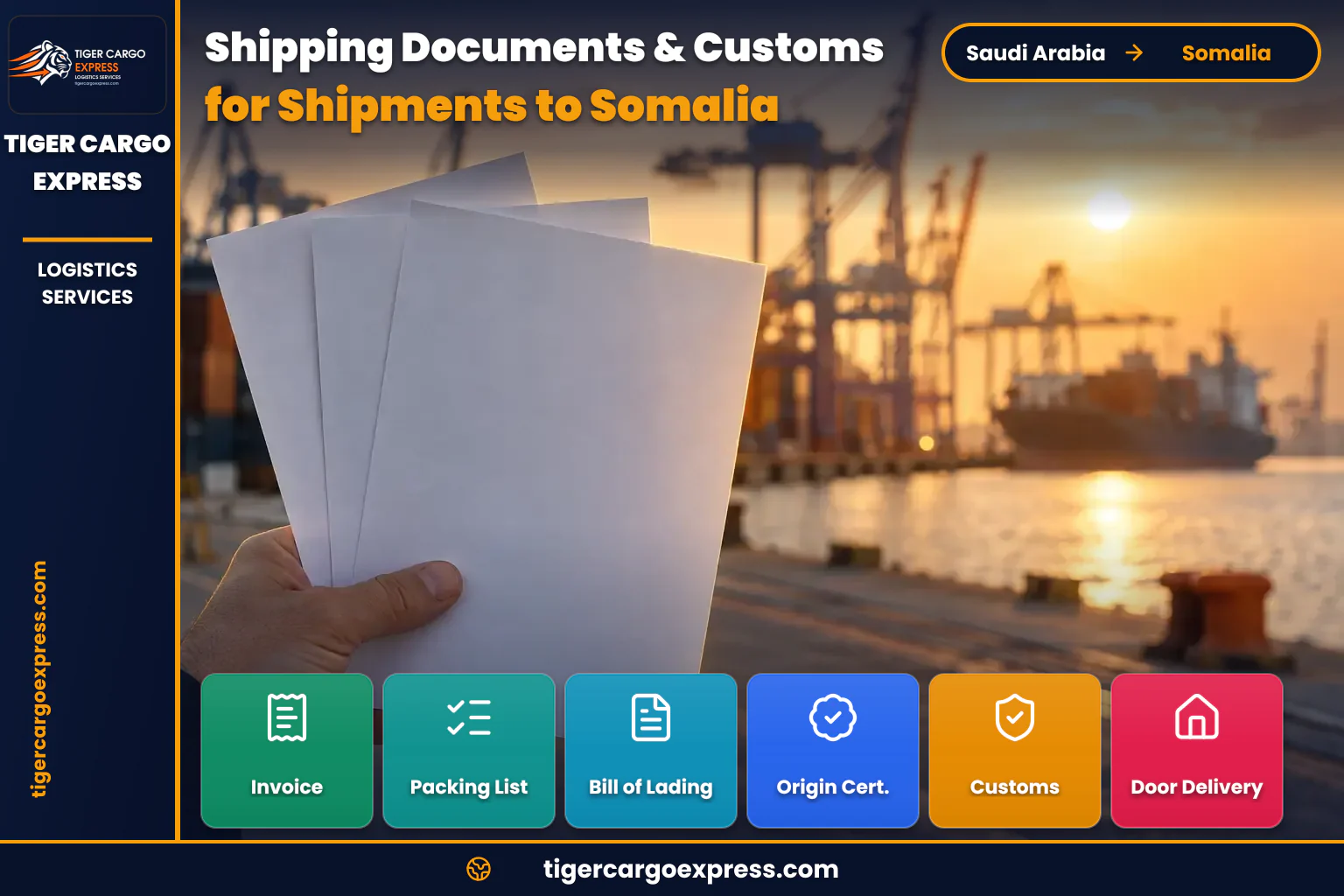 Shipping documents from Saudi Arabia to Somalia with one original bill of lading