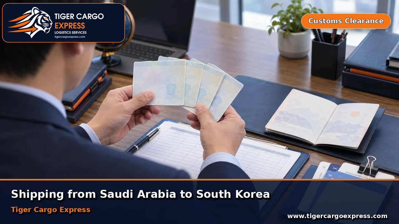 Residence cards for each family member and clearance documents for shipping from Saudi Arabia to Korea