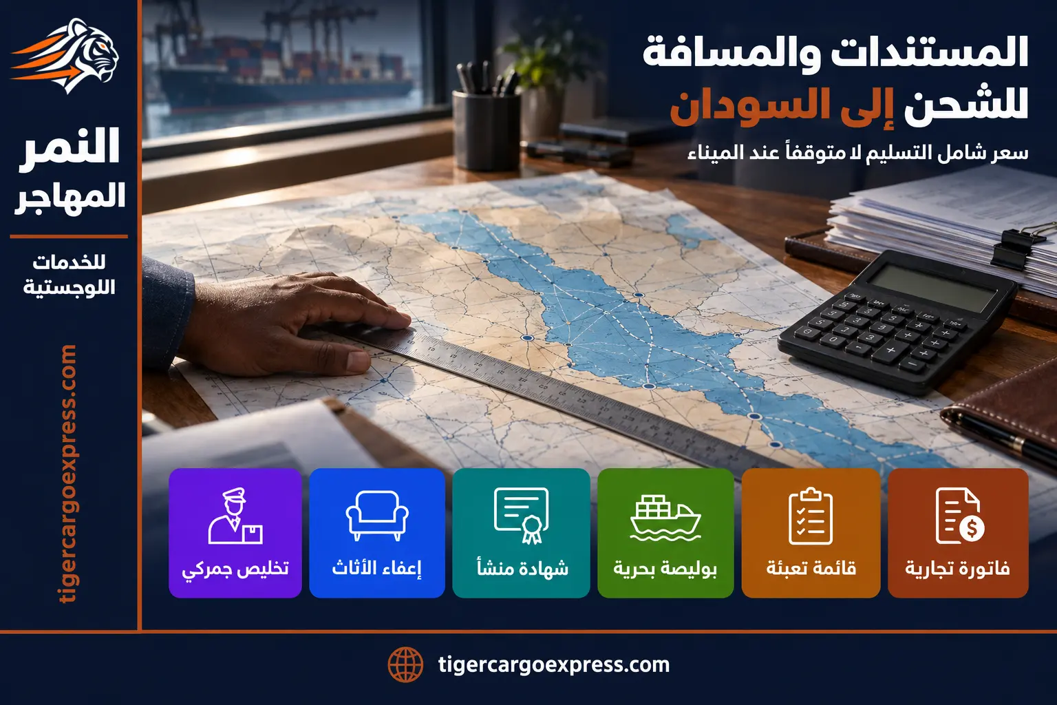 المستندات المطلوبة للشحن من السعودية إلى السودان وحساب المسافة