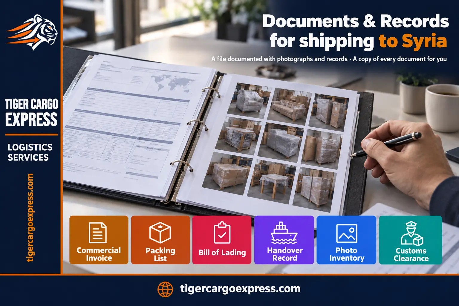Documents required for shipping from Saudi Arabia to Syria and the documented file