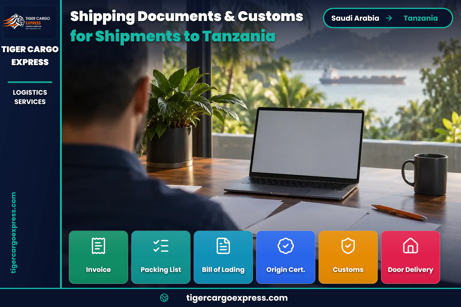 Customs clearance documents for shipping from Saudi Arabia to Tanzania lodged in advance