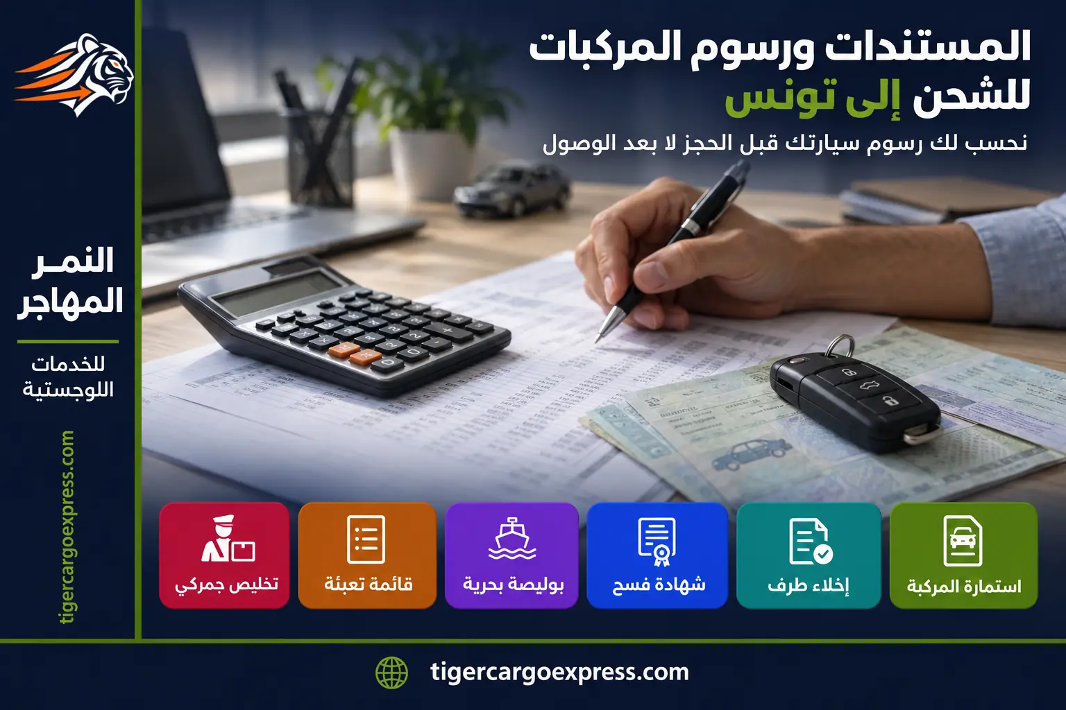 المستندات المطلوبة للشحن من السعودية إلى تونس ورسوم المركبات