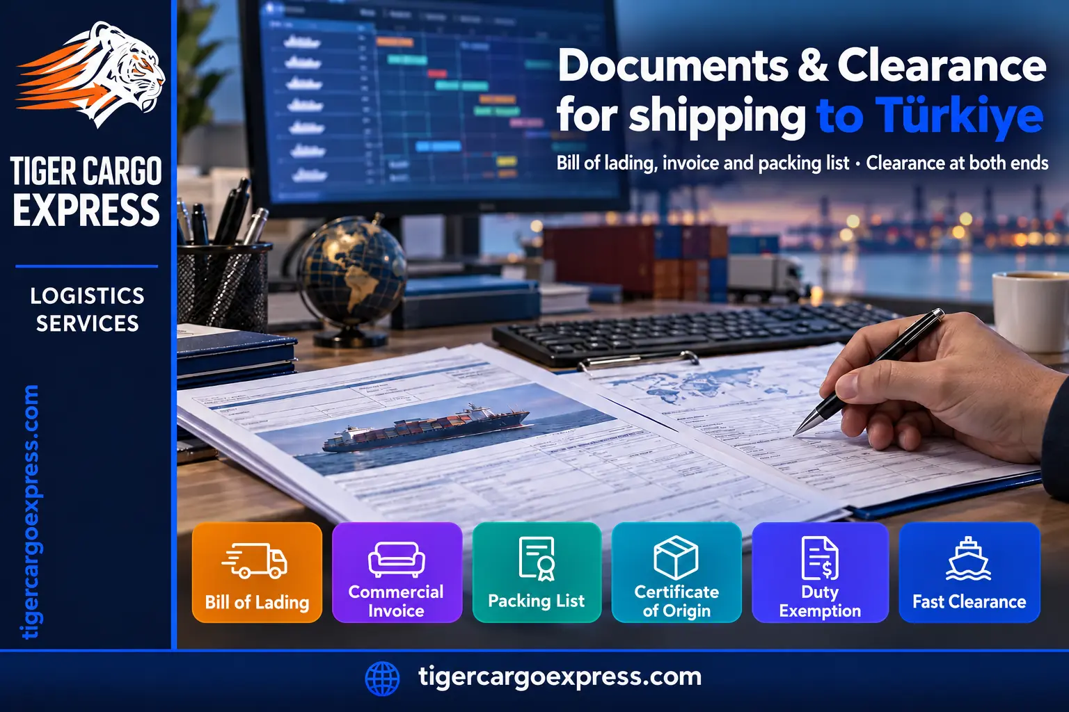 Documents required for shipping from Saudi Arabia to Türkiye and customs clearance