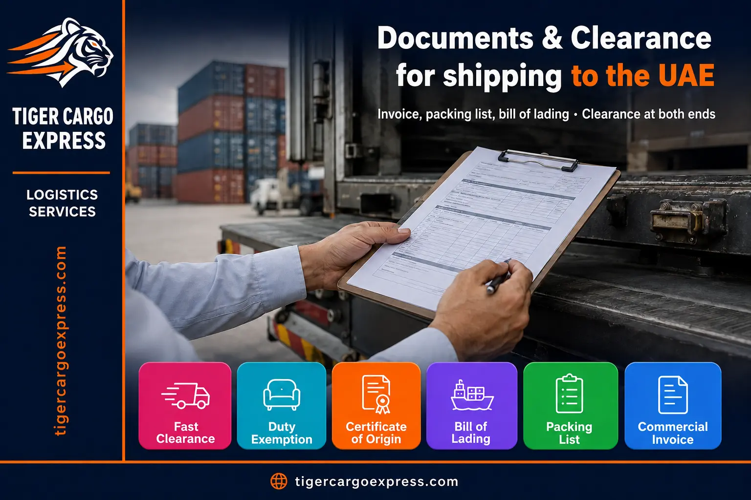 Documents required for shipping from Saudi Arabia to the UAE and customs clearance
