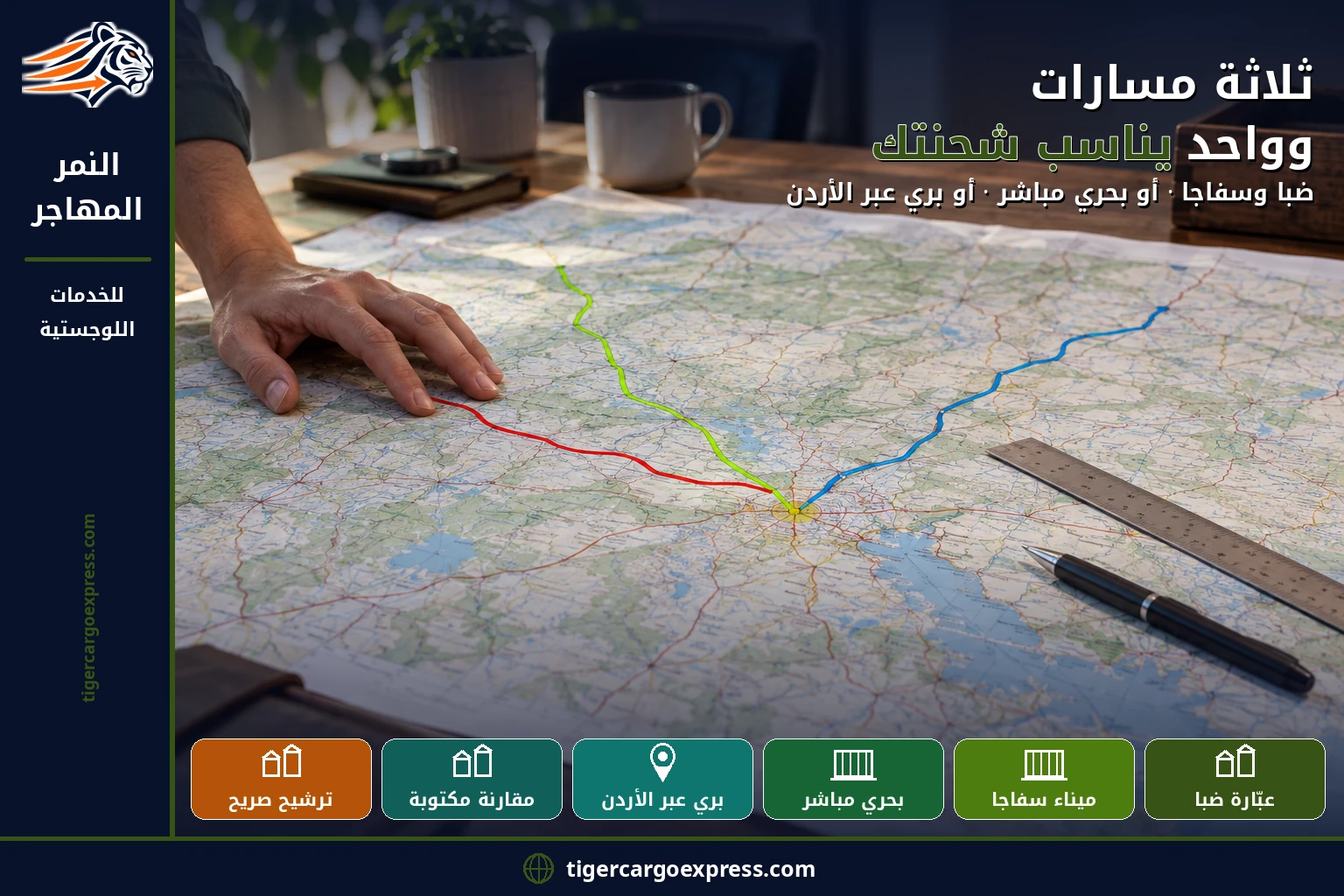 ثلاثة مسارات من جدة إلى مصر — وواحد يناسب شحنتك