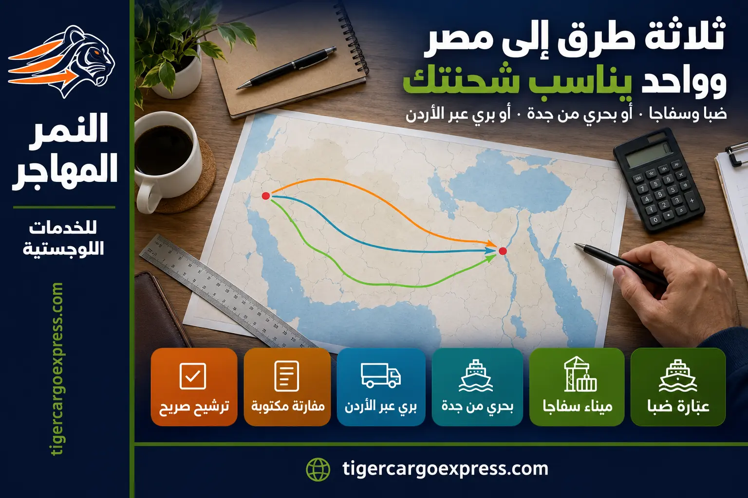ثلاثة طرق إلى مصر — عبّارة ضبا أم بحري جدة أم بري الأردن