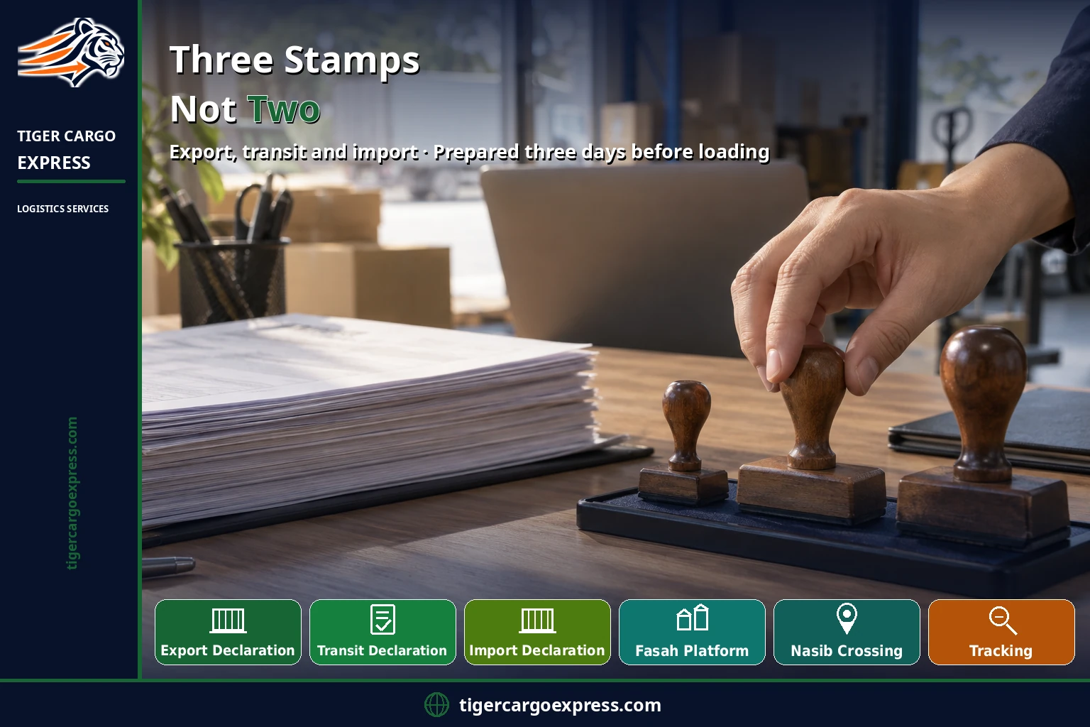 Three stamps rather than two — export, transit and import when shipping to Syria