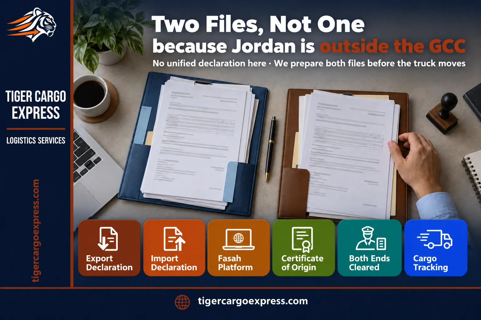 Two customs files rather than one — Jordan sits outside the GCC