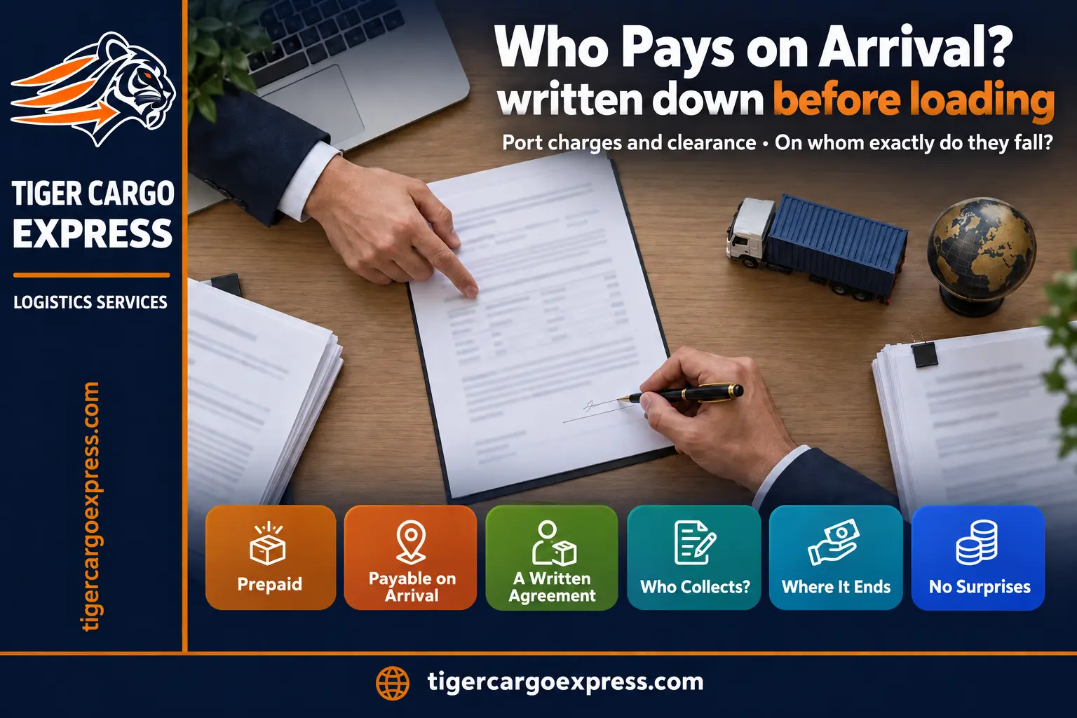 Who pays the arrival charges? An agreement written before loading rather than after